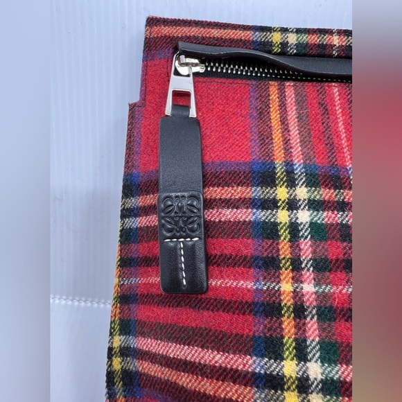 Loewe Red Tartan Plain T-Pouch - Picture 7 of 11